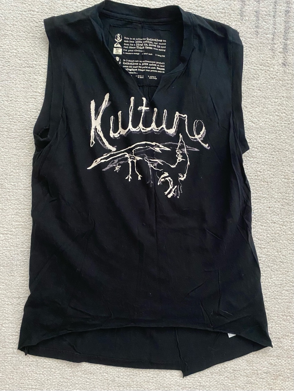 Quicksilver Black Graphic Muscle Tank Top - Women's Sleeveless Tee